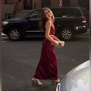 Abercrombie & Fitch Burgundy One-Shoulder Dress, XS